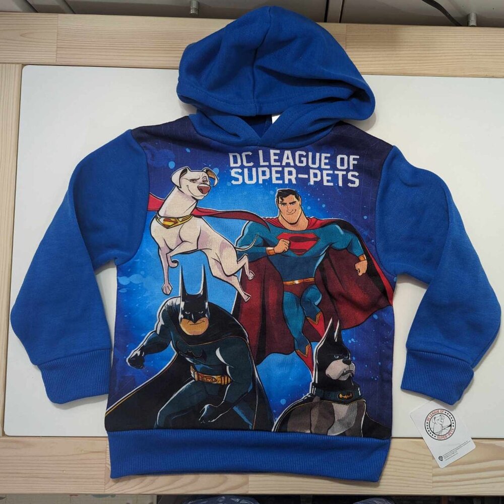 DC League of Super-Pets size 4 fleece hoodie NWT